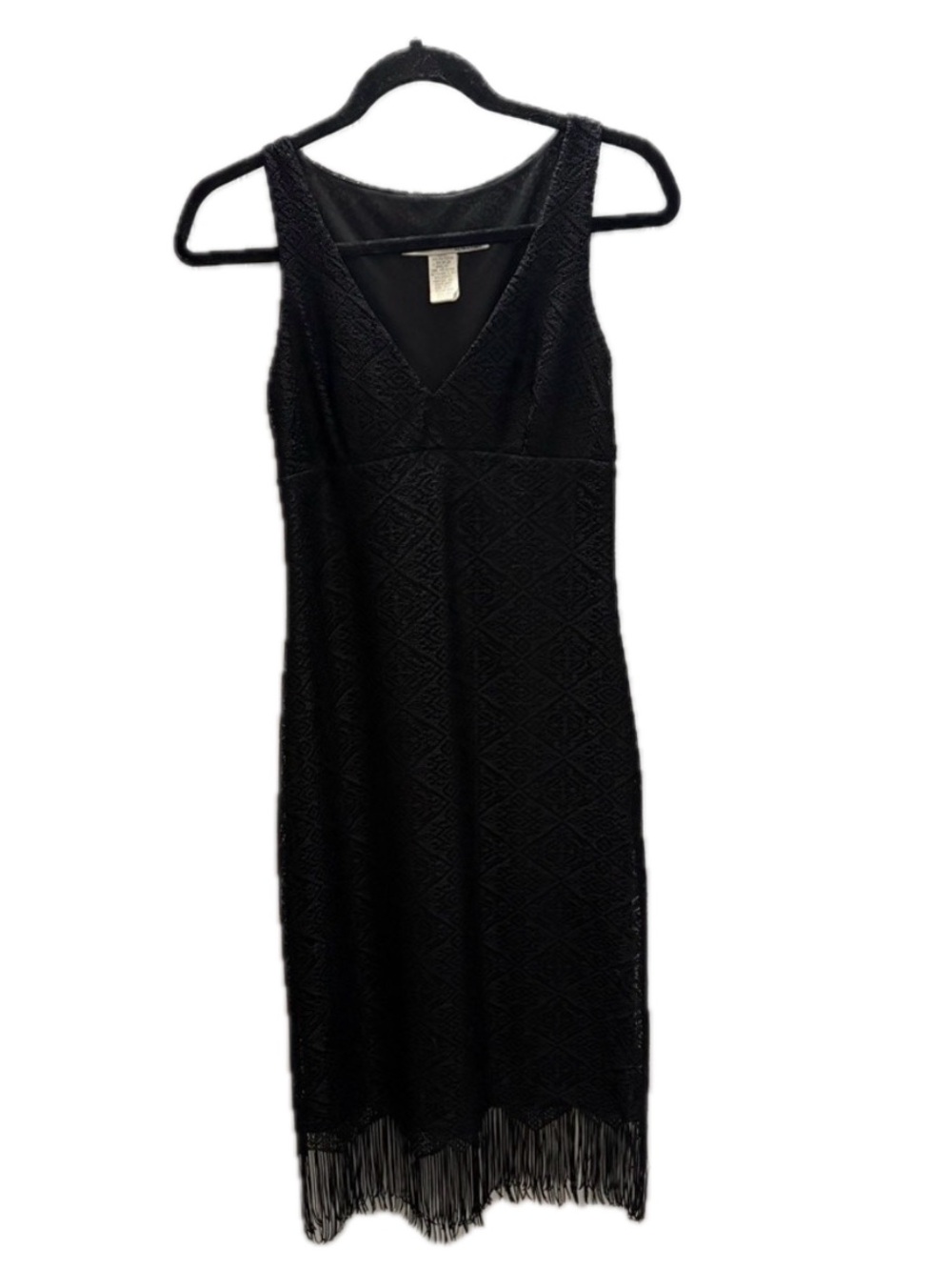 Vintage 90s Necessary Objects Black Lace Fringe Whimsigoth Dress Small